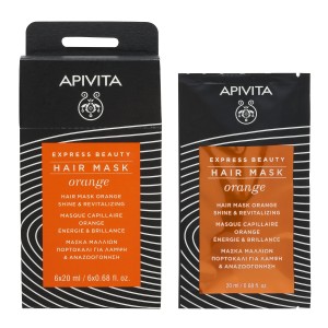 Apivita Μάσκα Μαλλιών Express Beauty Λάμψης & Αναζωογόνησης Με Πορτοκάλι 20ml